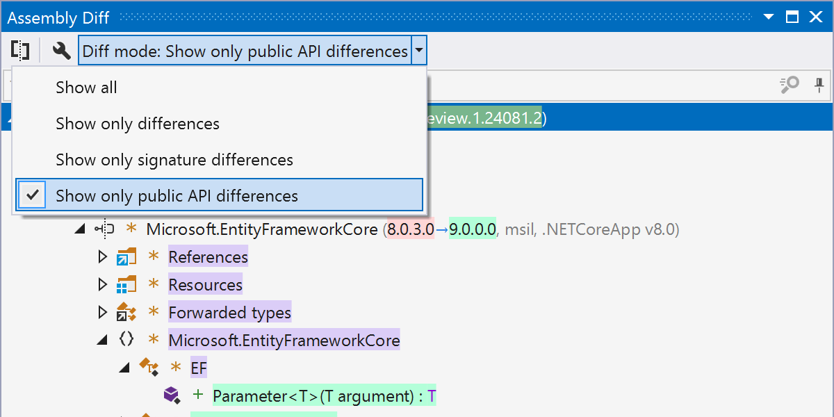 Neues „Assembly Diff“-Toolfenster