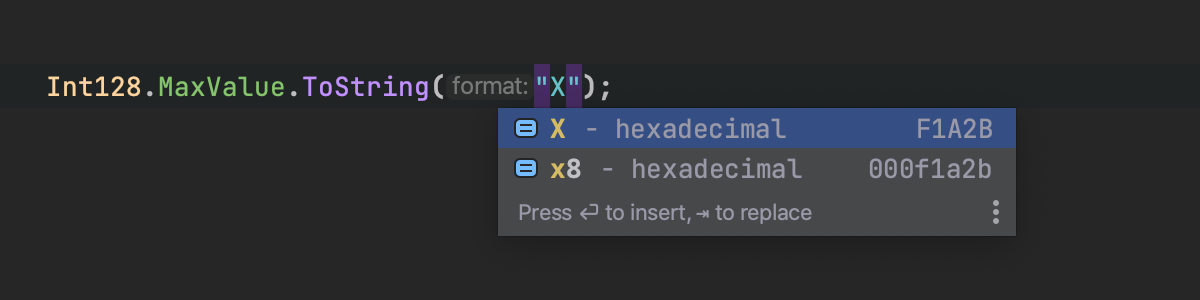 Complementação de strings de formato