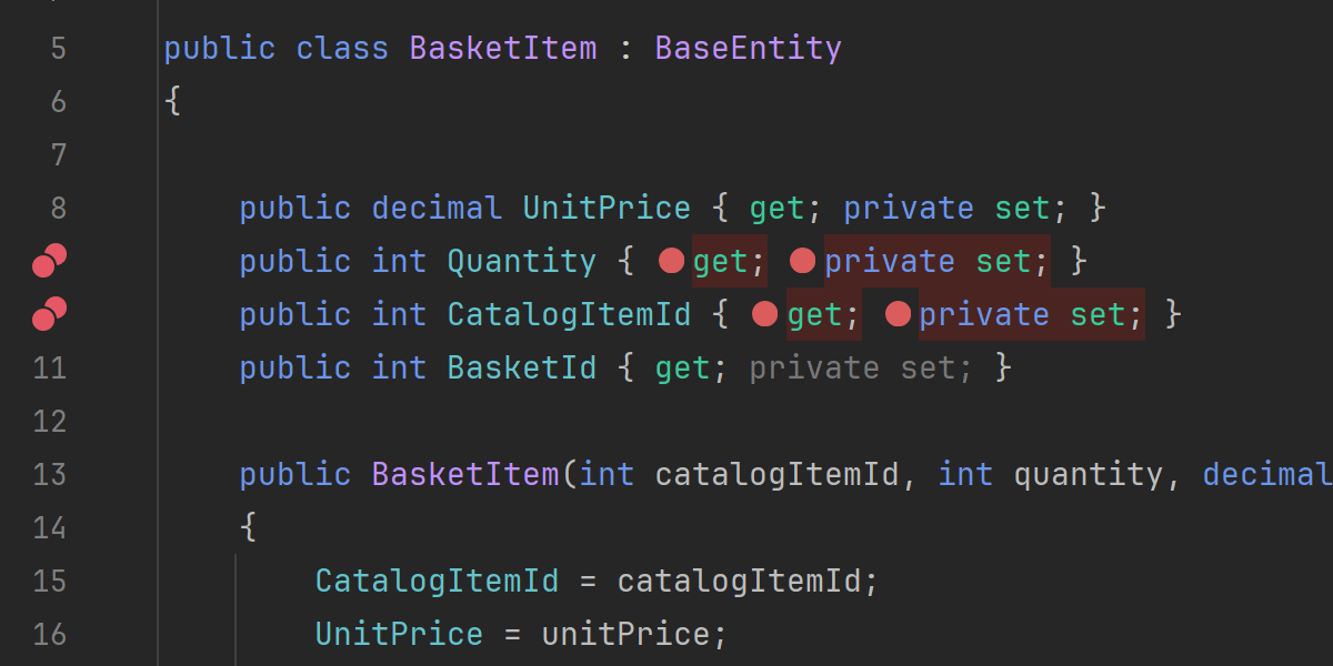 Inline breakpoints