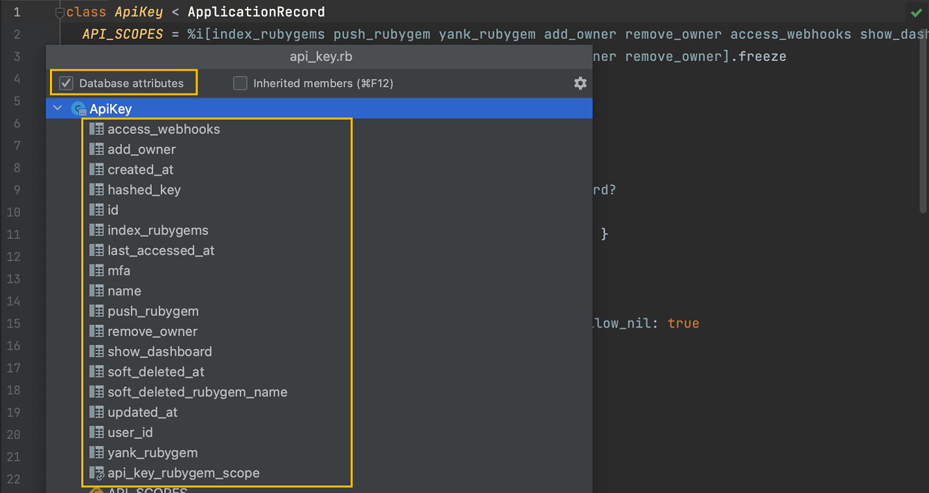 Vue Structure pour ActiveRecord