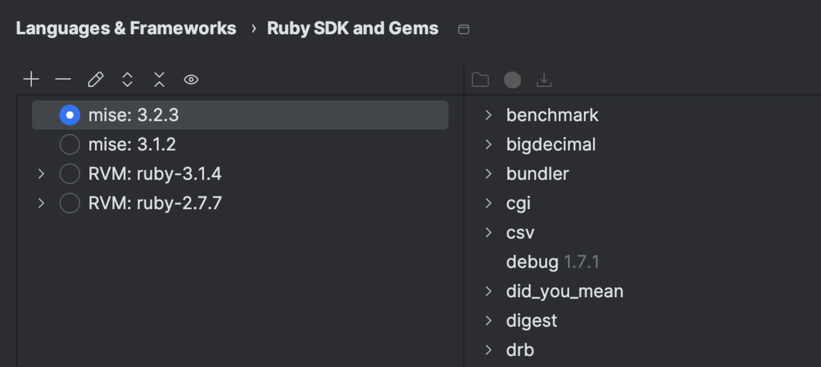 Support for the Mise version manager