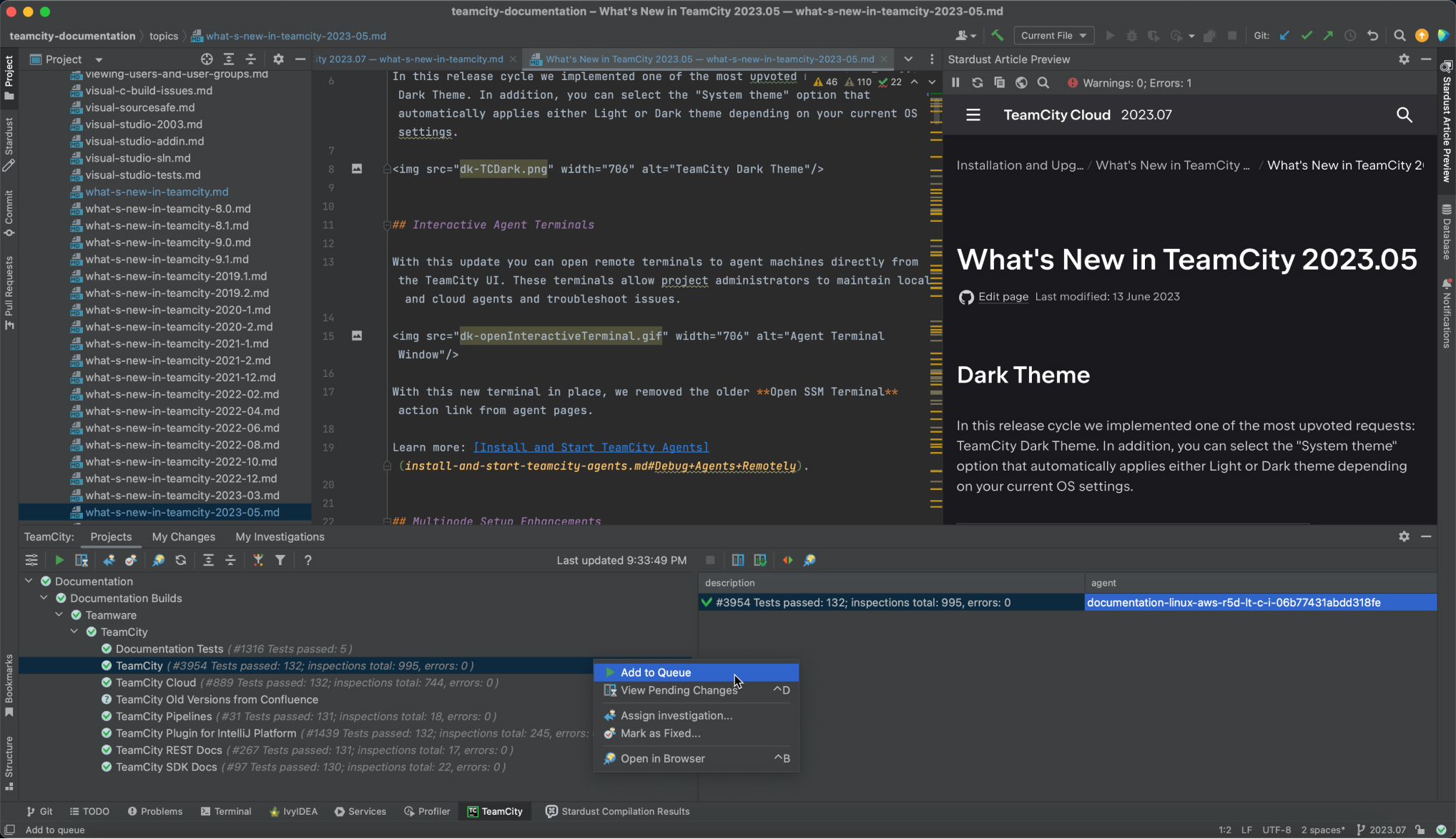 Image de plugin TeamCity dans IntelliJ IDEA