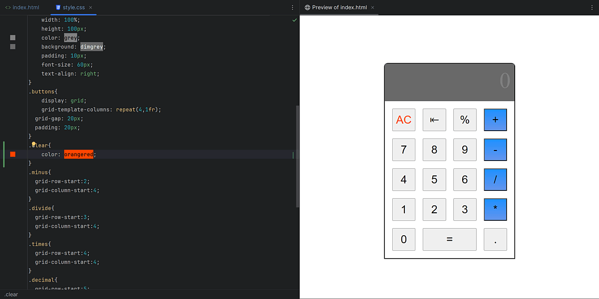 Built-in HTML preview