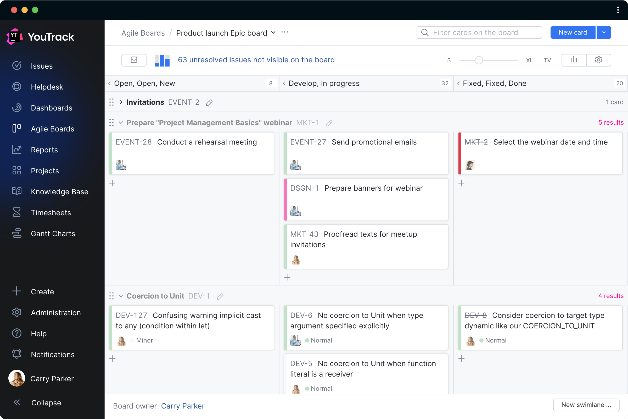 Advanced scrum boards