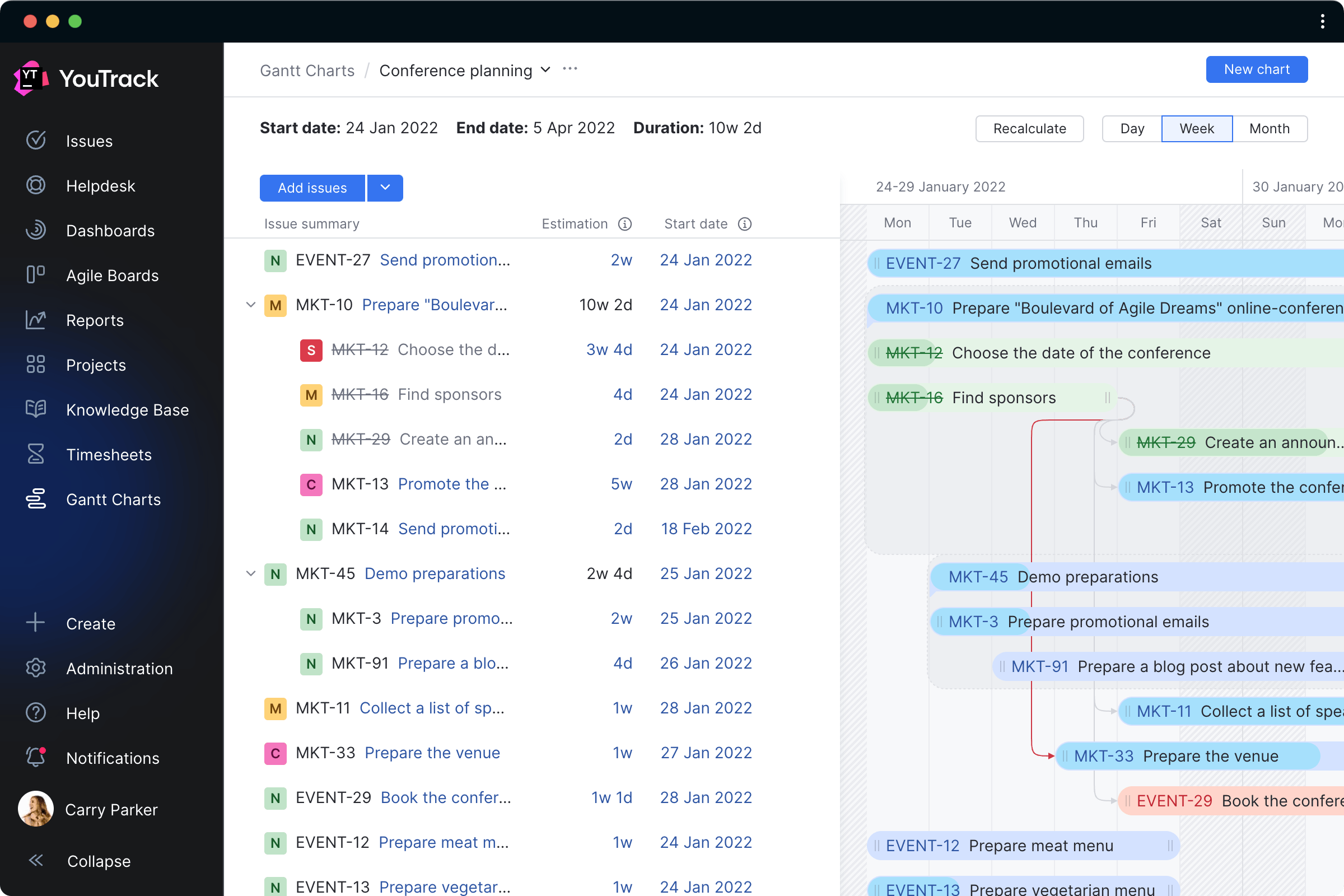 Tracking and reporting