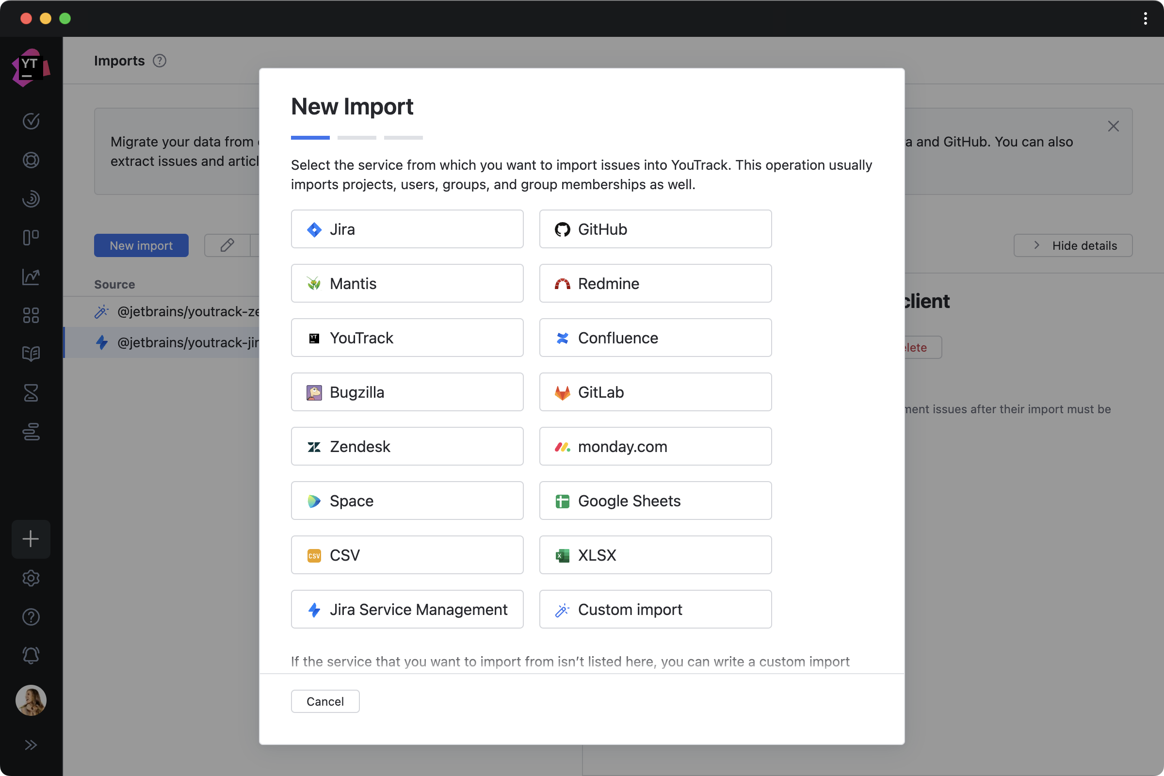 Import from task trackers