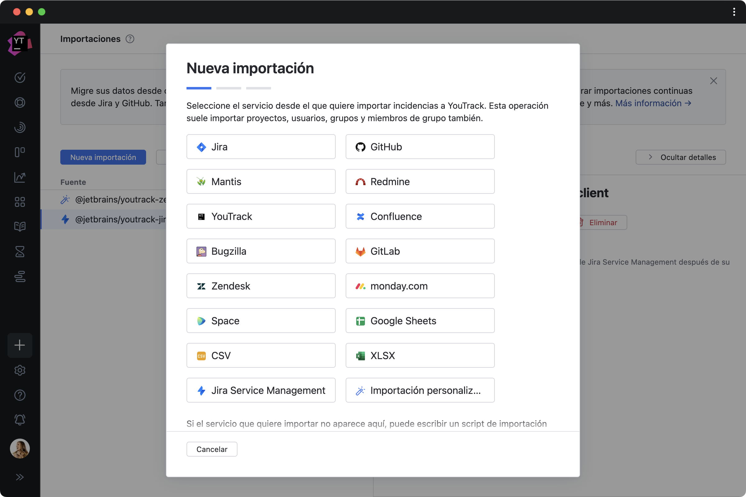 Importar desde rastreadores de tareas