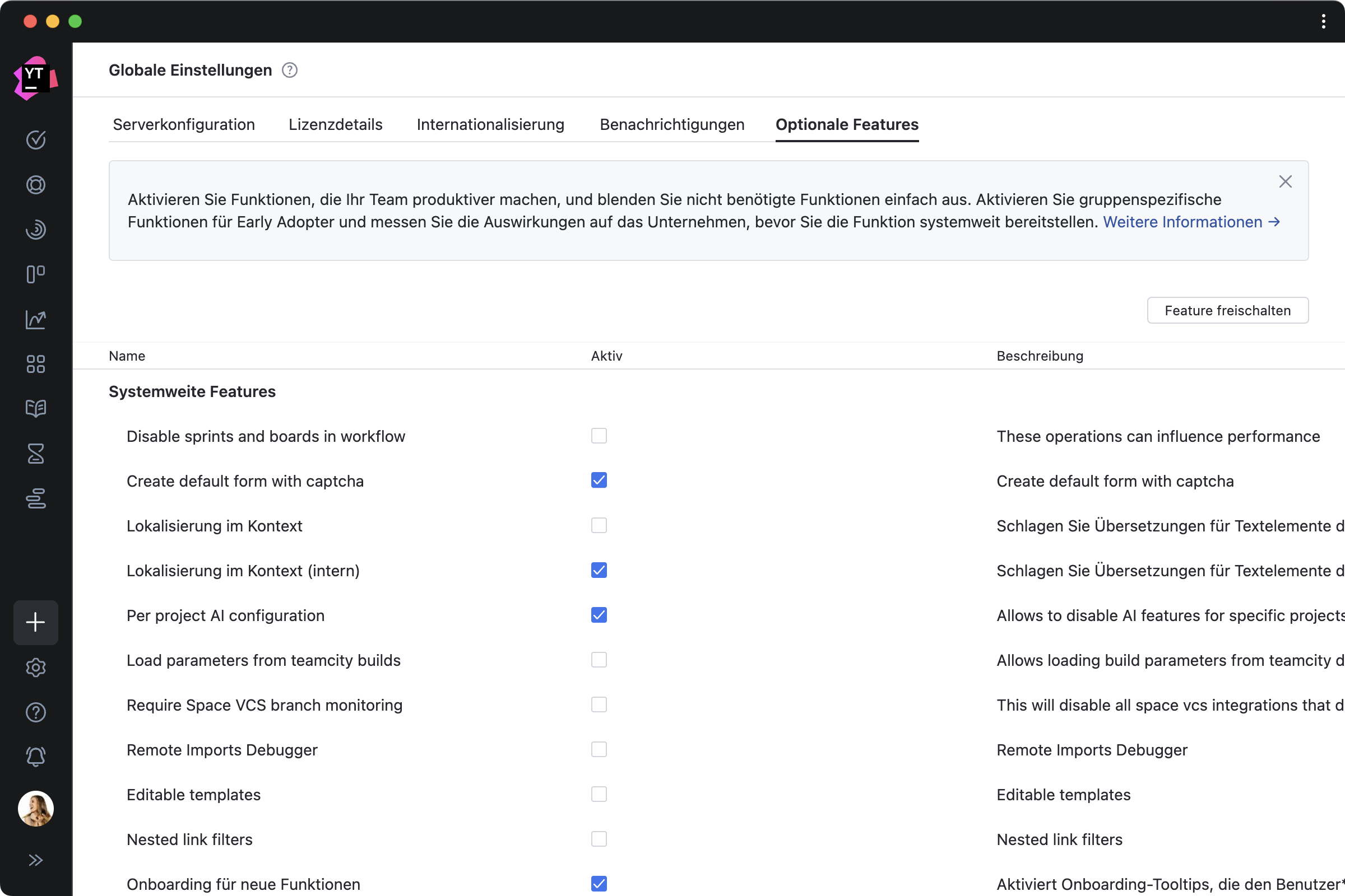 Experimentelle Features