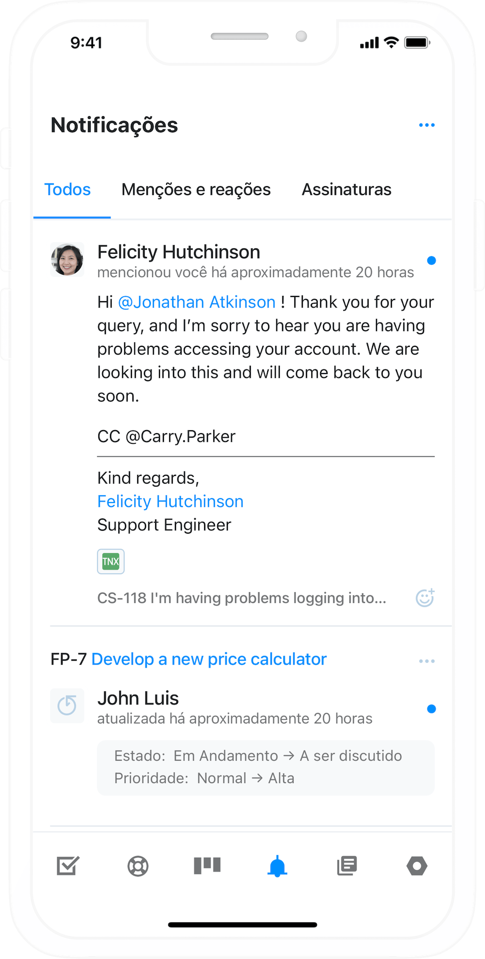 Notificações via push