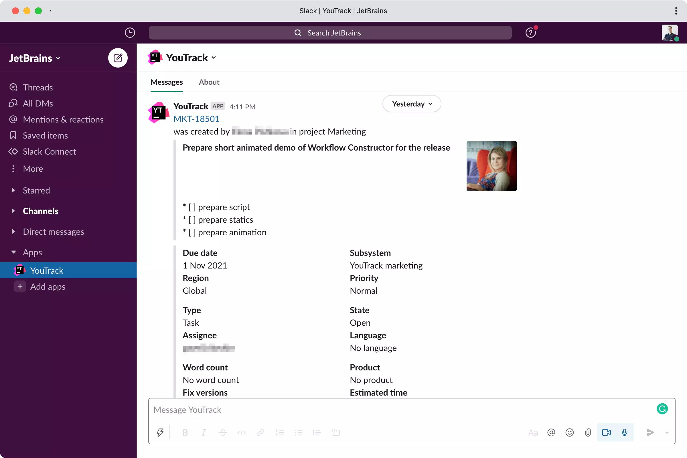 Integração Slack