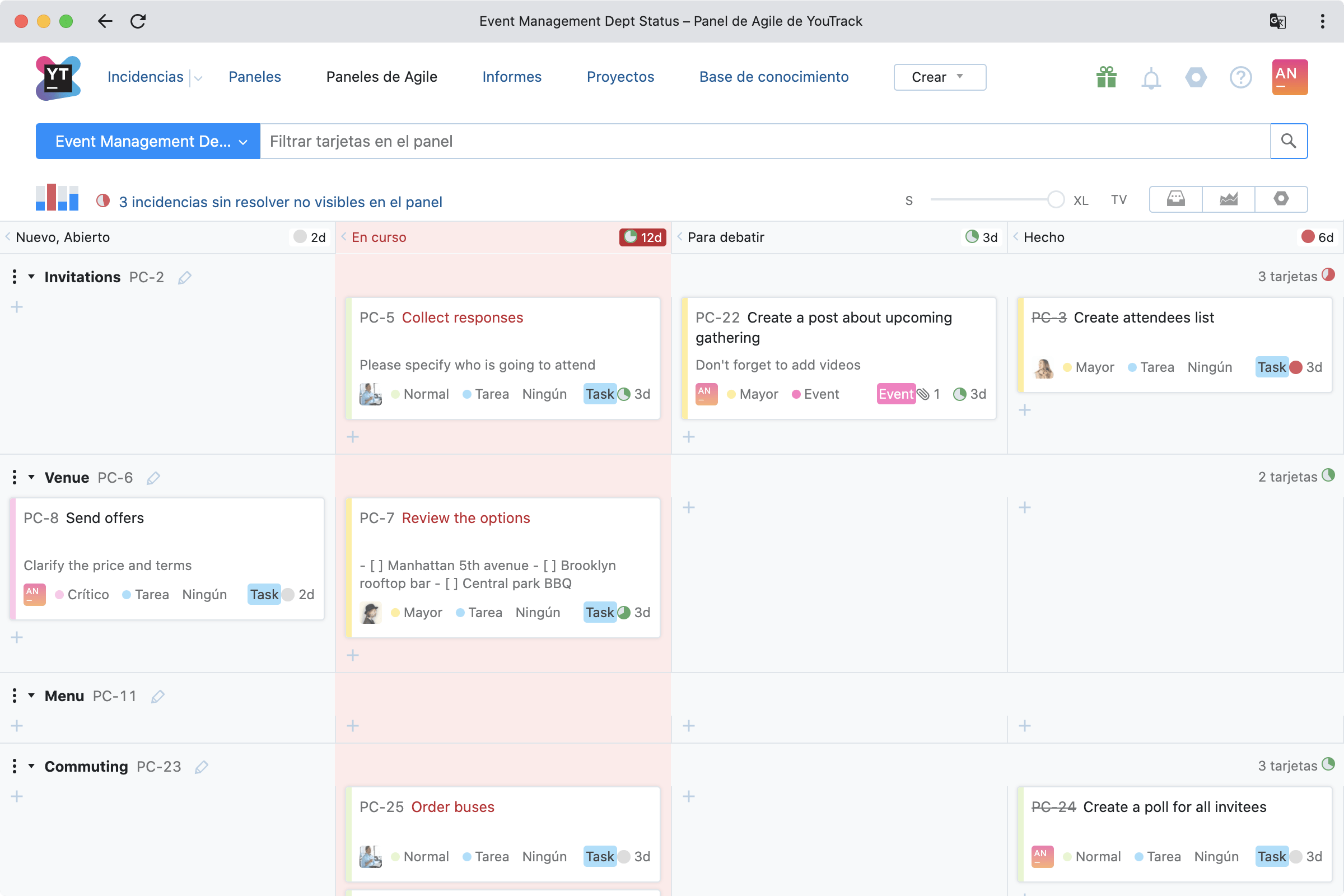 Panel Kanban